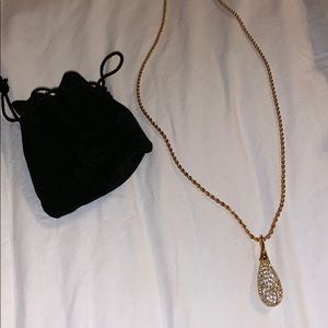 NWT Swarovski Gold necklace w pendant